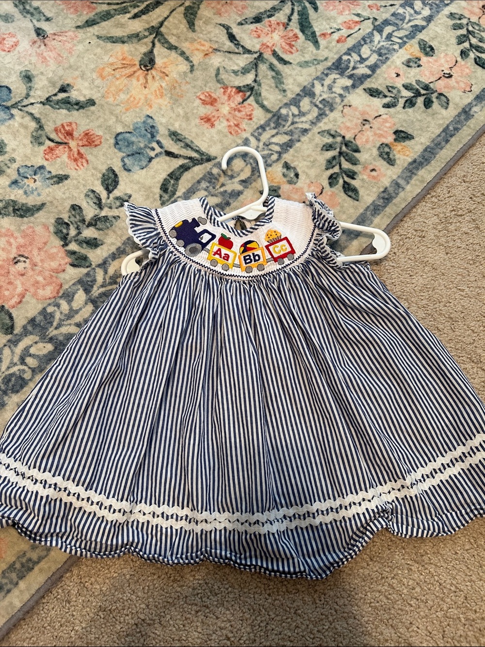 Lil Cactus ABC school smocked dress 6-12mo